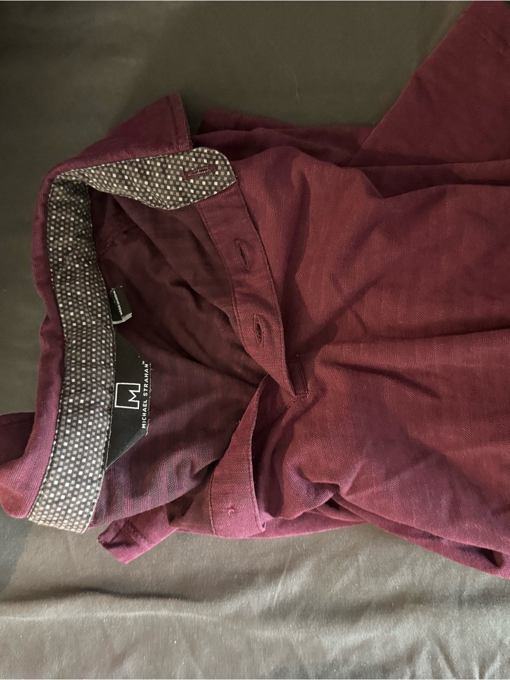 Men's Burgundy Chinos - Slim Fit